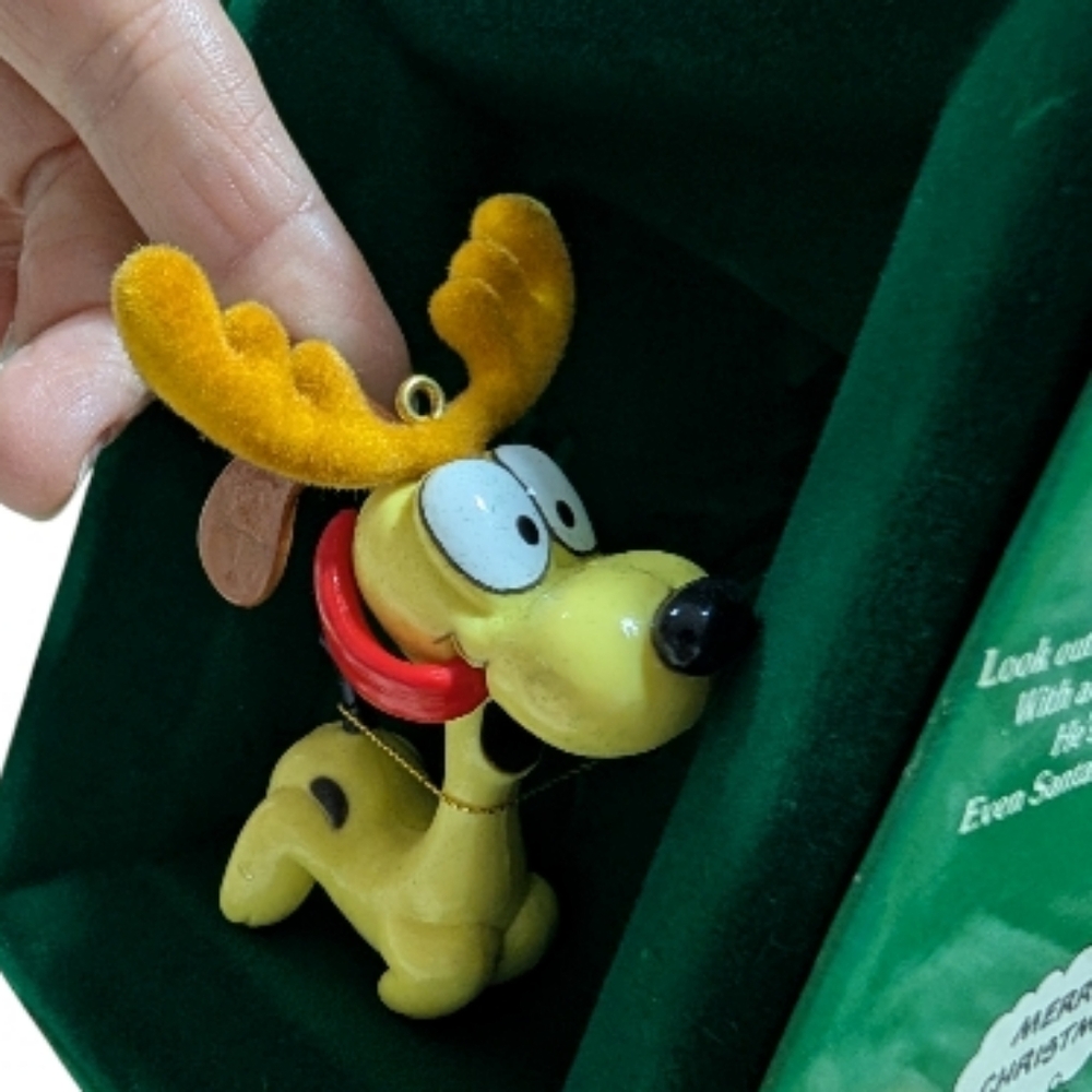 Vintage 1978 Enesco NIB Garfield‎ "Deer Odie" Christmas Ornament